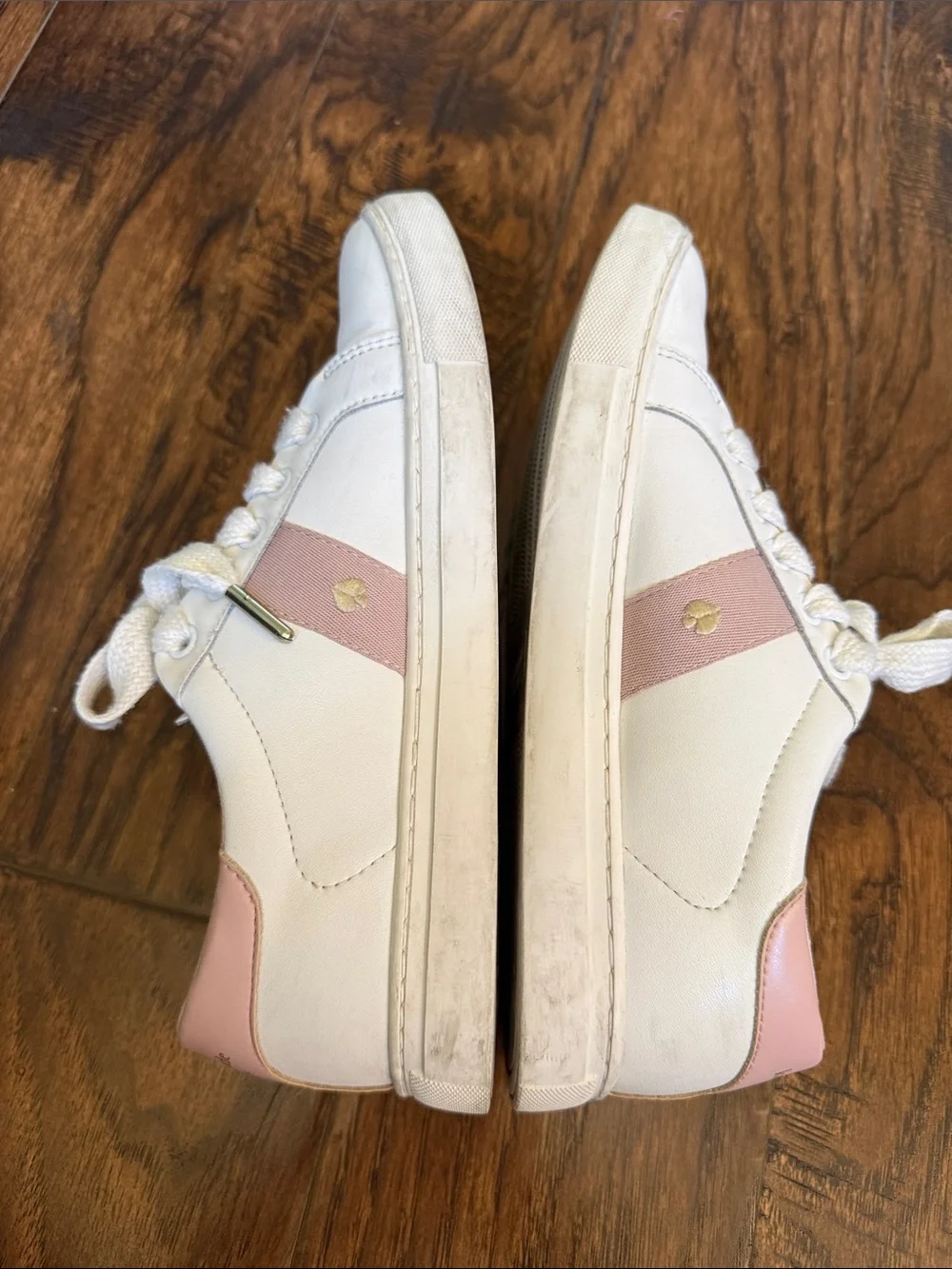 Kate Spade White and Blush Iggy Sneakers, size 7.5